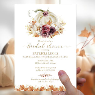 Pumpkin Fall Bridal Shower Budget Invitation Flyer