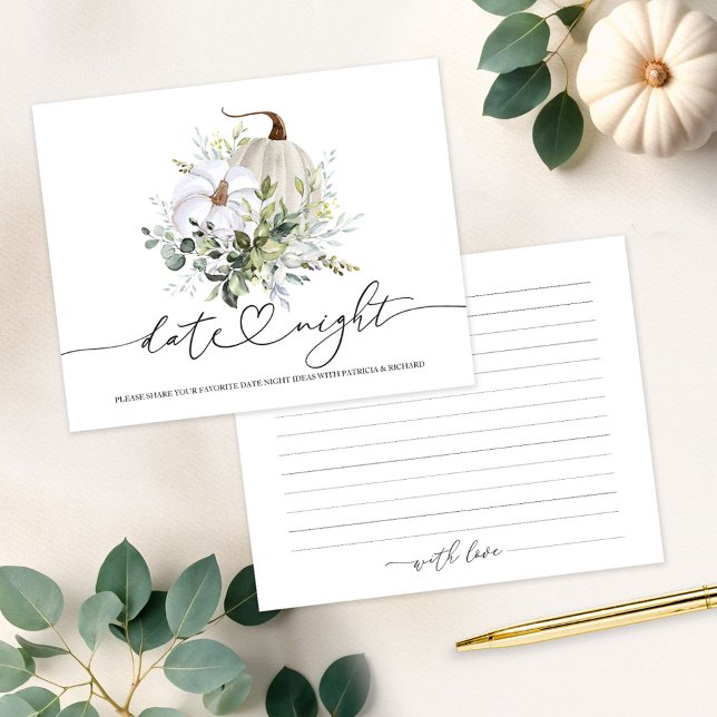 Pumpkin Fall Bridal Shower Date Night Card (Creator Uploaded)