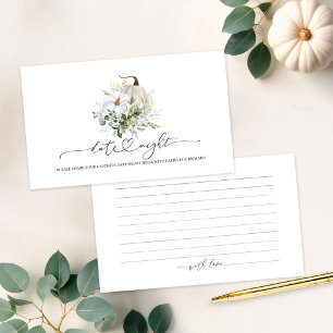 Pumpkin Fall Bridal Shower Date Night Card