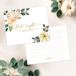 Pumpkin Fall Bridal Shower Date Night Card