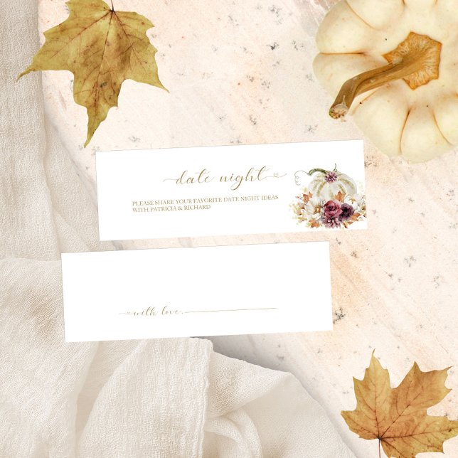 Pumpkin Fall Bridal Shower Date Night Cards (Creator Uploaded)