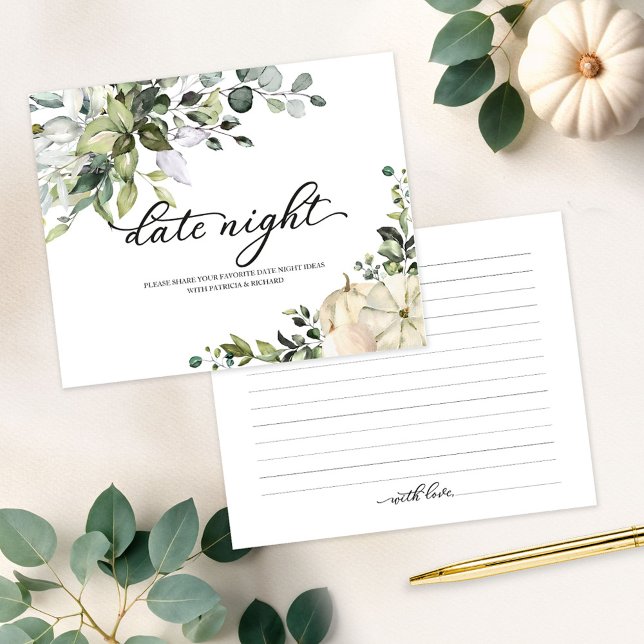 Pumpkin Fall Bridal Shower Date Night Cards (Creator Uploaded)