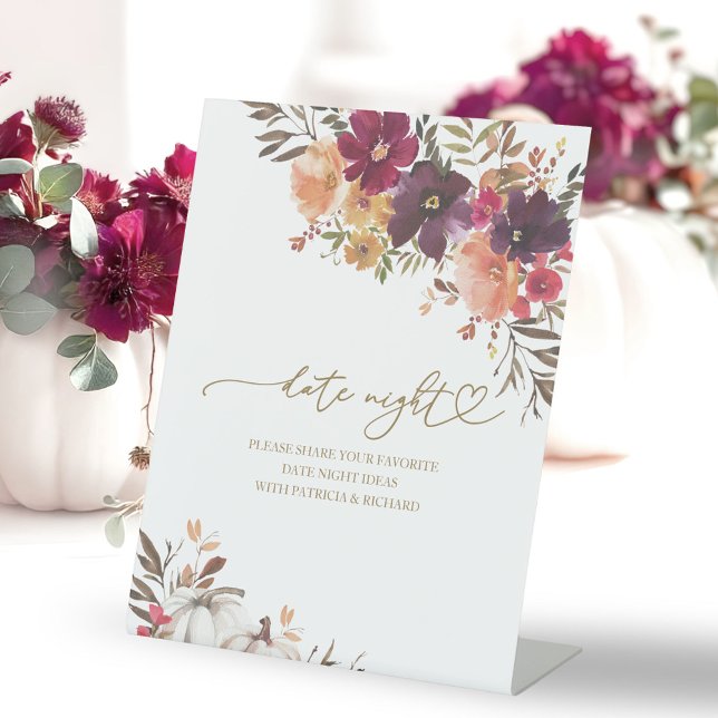 Pumpkin Fall Bridal Shower Date Night Jar Sign (Creator Uploaded)