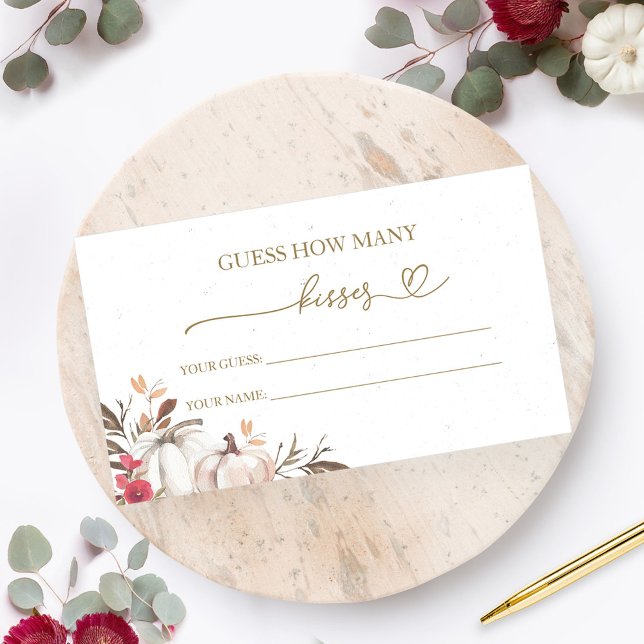 Pumpkin Fall Bridal Shower How Many Kisses Card (Creator Uploaded)