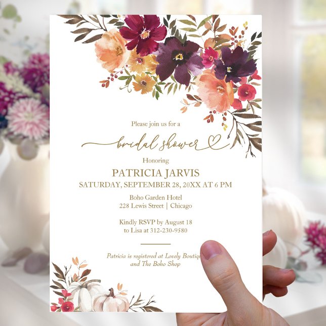 Pumpkin Fall Bridal Shower Invitation (Creator Uploaded)