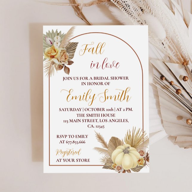 Pumpkin Fall Bridal Shower Invitation (Creator Uploaded)