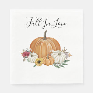 Pumpkin Fall Bridal Shower Paper Napkin