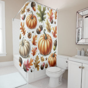 Pumpkin Fall Designed Shower Curtain