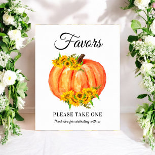 Pumpkin Fall Favours Wedding Baby Shower Poster