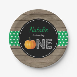 Pumpkin Fall First Birthday Party Paper Plates