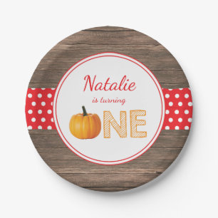 Pumpkin Fall First Birthday Party Paper Plates