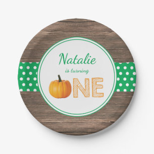 Pumpkin Fall First Birthday Party Paper Plates