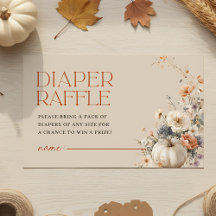Pumpkin Fall Floral Baby Shower Diaper Raffle