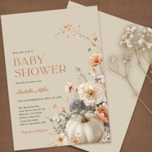 Pumpkin Fall Floral Baby Shower
