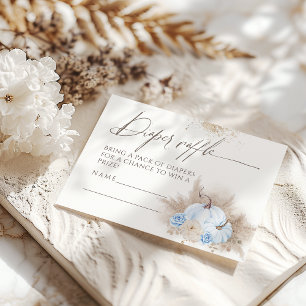 Pumpkin Fall floral & Pampas Baby Shower Diaper Enclosure Card