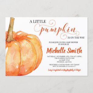 Pumpkin Fall Gender Neutral Autumn Baby Shower Invitation