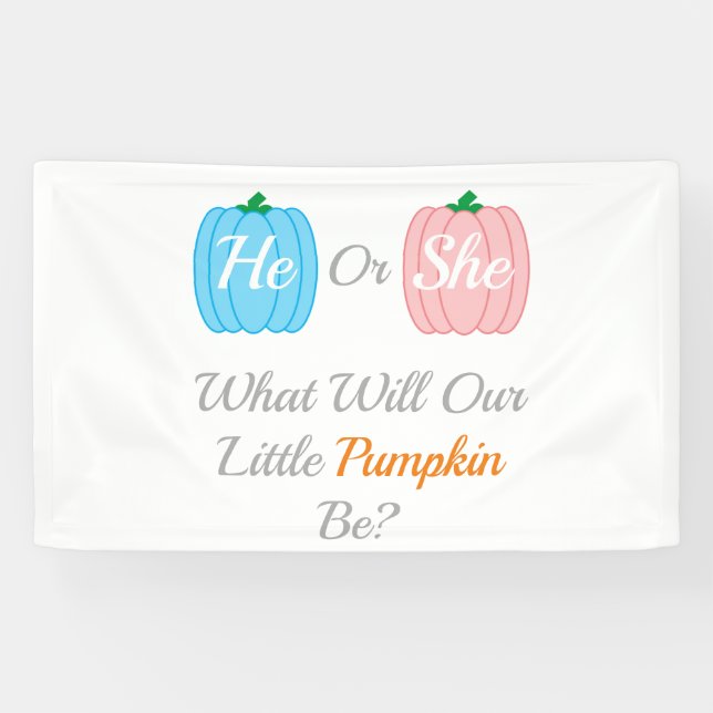 Pumpkin Fall Gender Reveal Banner (Horizontal)