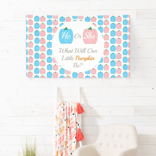 Pumpkin Fall Gender Reveal Banner (Insitu)
