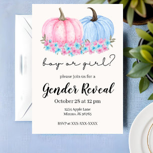Pumpkin Fall Gender Reveal Invitations