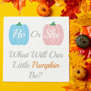 Pumpkin Fall Gender Reveal Napkin