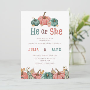 Pumpkin Fall Gender Reveal Party Invitation