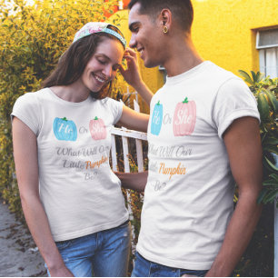 Pumpkin Fall Gender Reveal T-Shirt