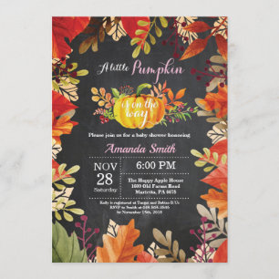 Pumpkin Fall Girl Baby Shower Invitation
