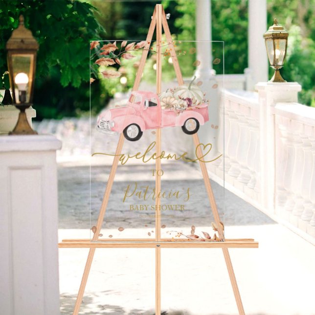 Pumpkin Fall Girl Baby Shower Welcome Sign (Creator Uploaded)