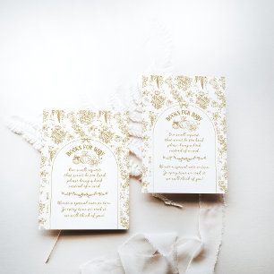 Pumpkin Fall Gold Whimsical Floral Baby Shower Enclosure Card