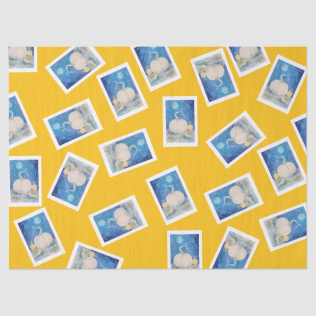 Pumpkin Fall Harvest Maureen Girard Autumn Vines Tissue Paper (Front)