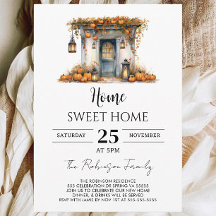 Pumpkin Fall Housewarming Party Home Sweet Home Invitation