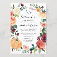 Pumpkin Fall in Love Autumn Floral Bridal Shower
