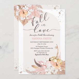 Pumpkin Fall in Love Bridal Shower Invitation Boho