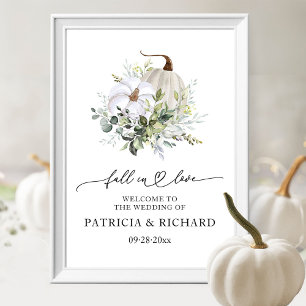 Pumpkin Fall in Love Wedding Welcome Sign