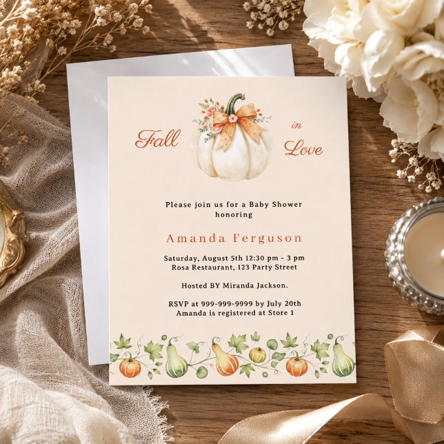 Pumpkin fall love cream Bridal Shower invitation (Creator Uploaded)