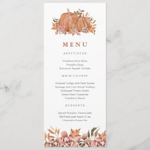 Pumpkin Fall Menu