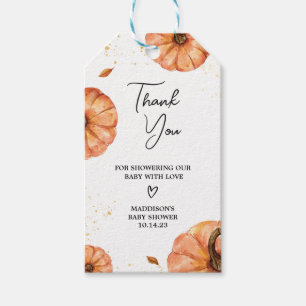 Pumpkin Fall Minimalist Baby Shower Favour Tags