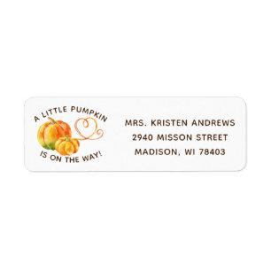 Pumpkin Fall Orange Baby Shower Announcement