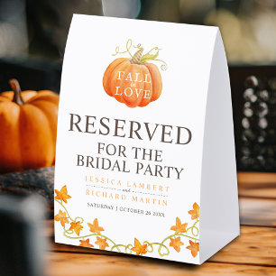 Pumpkin fall orange wedding reserved table sign