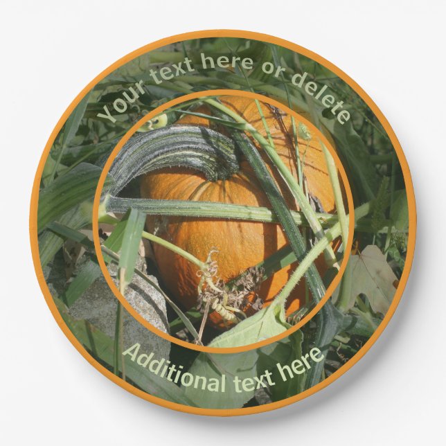 Pumpkin Fall Personalised Party  Paper Plate (Front)
