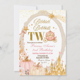 Pumpkin Fall Princess 2nd Birthday Invitation