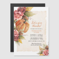 Pumpkin Fall Rustic Thanksgiving Dinner Invitation