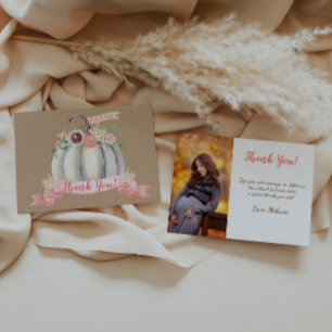 Pumpkin Fall Thank You Card Baby Shower