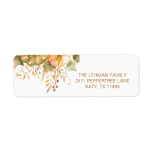 Pumpkin Fall Thanksgiving Envelope Stickers Rustic