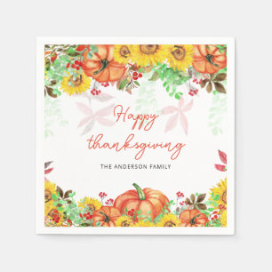 Pumpkin Fall Thanksgiving Napkins