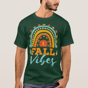 Pumpkin Fall Vibes Rainbow Autumn Colors, Thanksgi T-Shirt