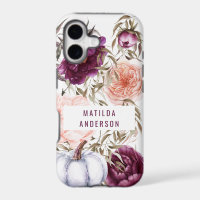 pumpkin fall watercolor floral purple cute