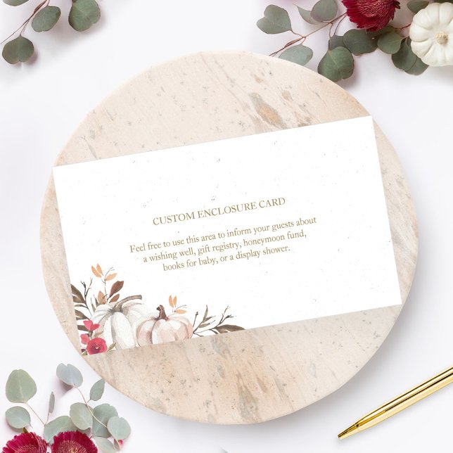 Pumpkin Fall Wedding Custom Enclosure Card (Creator Uploaded)
