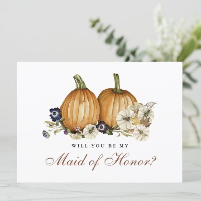 Pumpkin Fall Wedding Will You Be My Made of Honour Invitation (Creator Uploaded)