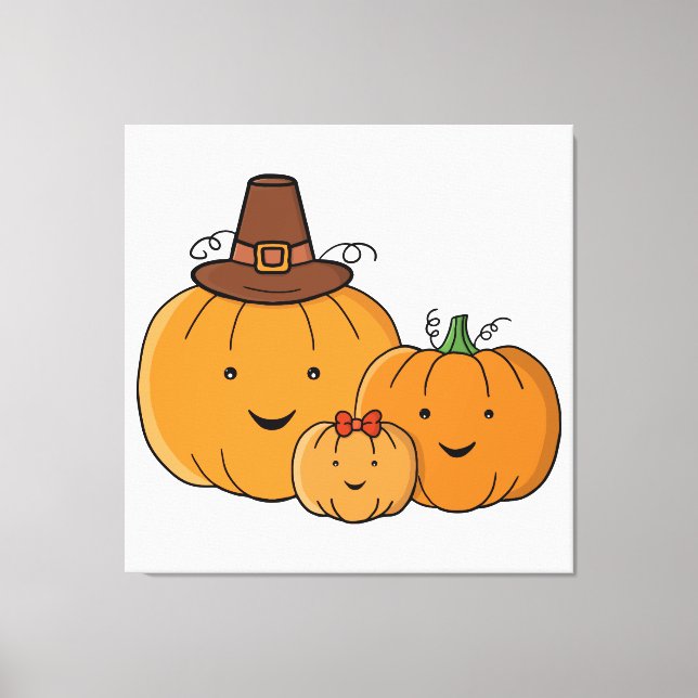 Pumpkin Family Canvas Print (Front)